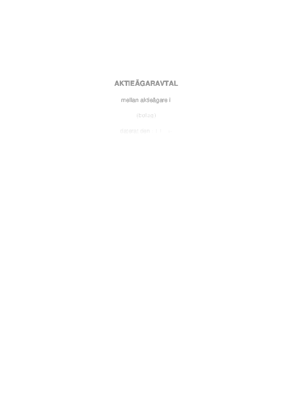 Aktieägaravtal